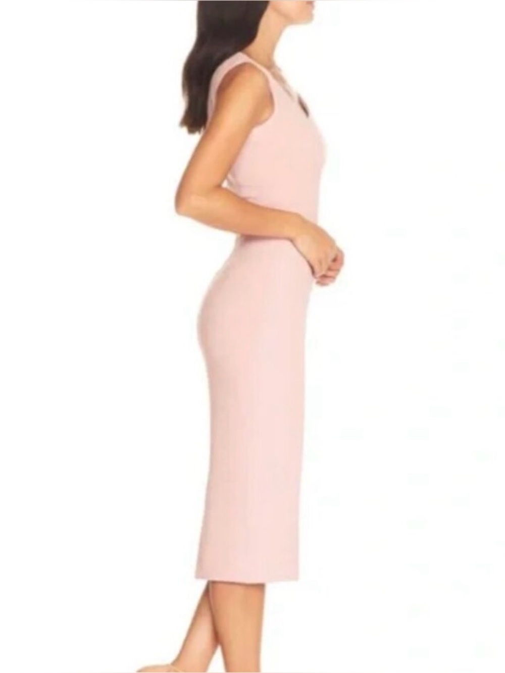 Dress the Population Remi Midi Sheath Dress in Blush XL - Picture 2 of 7